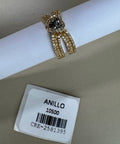 Anillo Diseño Lazo con Piedras Brillantes y Perlas