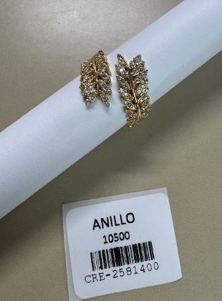 Anillo Ajustable Diseño Espiga con Cristales