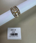 Anillo Ancho con Piedra Central Marquesa y Cristales