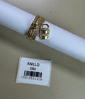 Anillo Doble con Dije de Candado y Cristales