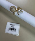 Anillo con Esfera de Cristales y Piedra Central