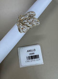 Anillo Diseño Mariposa con Perlas y Cristales