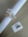 Anillo con Motivos de Mariposas Blancas y Cristales