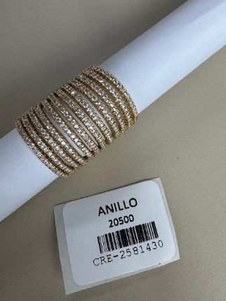 Anillo Extra Ancho de Múltiples Hileras Brillantes