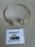 Brazalete abierto con terminales cilíndricos de cristal