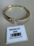 Brazalete Abierto Dorado Asim‚trico con Pedrería