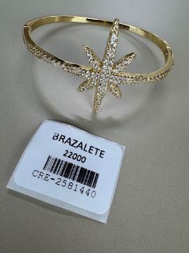 Brazalete Dorado con Estrella Cestelar y Pedrería