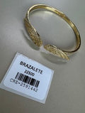 Brazalete Abierto Dorado con Dise¤o de Alas y Pedrer¡a