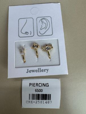 Piercings Ojo y Estrella con Circones