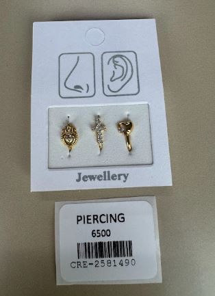 Piercings Figuras Místicas, Corazon y Cruz con Circones