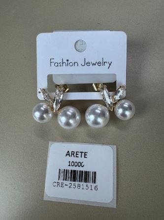 Aretes Perlas y Corazón con Circon