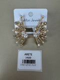 Aretes Estrella Radiante con Perlas