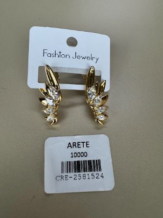 Arete Hojas Doradas con Circones