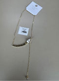 Collar Estilo Lariat con Detalles Cilíndricos Color Dorado
