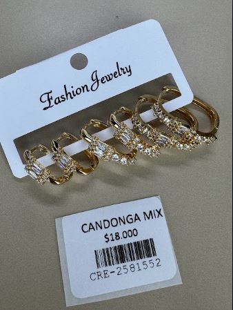 Candongas Mix con Detalles Brillantes y Circones