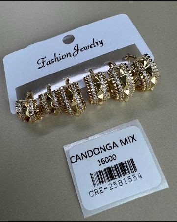 Candongas Mix Texturizadas con Detalles Brillantes