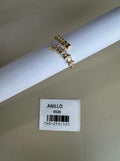 Anillo Abierto con Fila de Piedras Brillantes