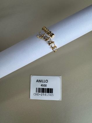 Anillo Abierto con Fila de Piedras Brillantes