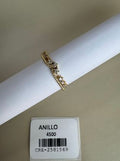 Anillo Ondulado con Piedras Brillantes y Oscuras