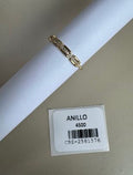 Anillo Fino con Eslabones y Cristales