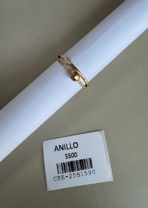 Anillo Doble Banda con Piedra y Esfera