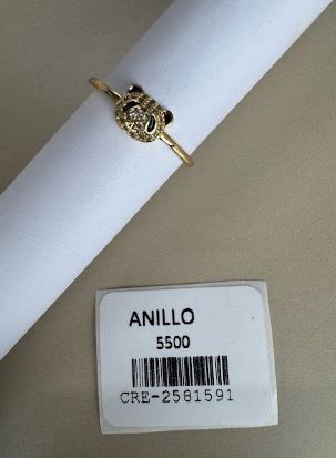 Anillo Diseño Oso con Detalles Brillantes