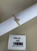 Anillo Dorado con Diseño de Mariposa y Circones
