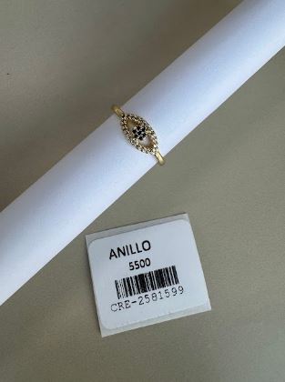 Anillo Diseño Ojo con Piedras Brillantes y Oscuras