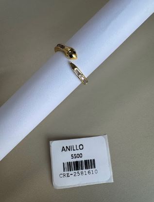 Anillo Ajustable Diseño de Serpiente con Incrustaciones