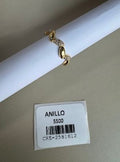 Anillo con Diseño de Hojas Lisas y con Cristales