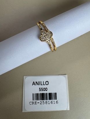 Anillo Doble con Trébol de Piedras Brillantes