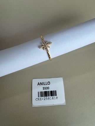 Anillo Diseño Estrella Polar con Piedras Brillantes
