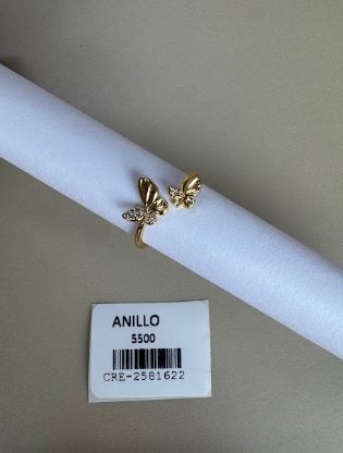Anillo Diseño Mariposas con Detalles Brillantes