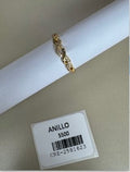Anillo de banda entrelazada con incrustación de cristales
