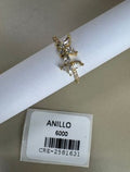 Anillo Diseño Floral con Piedras Brillantes