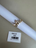 Anillo Diseño Mariposas con Perlas y Brillos