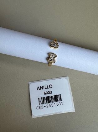 Anillo Abierto con Motivos Figurativos Brillantes
