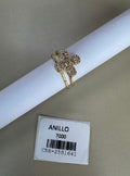 Anillo con Diseño Floral de Piedras Brillantes