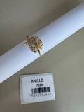 Anillo Diseño Hoja con Piedras Brillantes