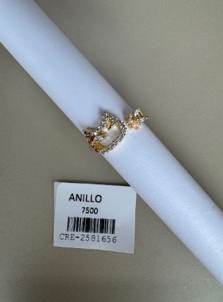 Anillo Ajustable con Diseño de Gato y Piedras Brillantes