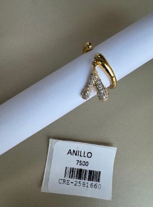 Anillo Ajustable Diseño Colgante con Piedras Brillantes
