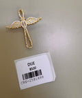 Dije de Cruz con Alas y Piedras Brillantes
