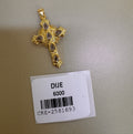 Dije de Cruz con Piedras en Forma de Gota
