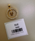 Dije Circular Dorado con Ancla y Cristales
