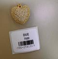 Dije de Corazón Cubierto de Piedras Brillantes