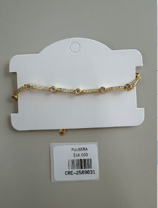 Pulsera Dorada con Circones Intercalados