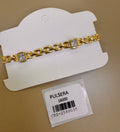 Pulsera de Eslabones con Cristales Rectangulares