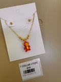 Juego de Collar con Dije de Tigre y Topos