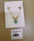 Juego de Collar con Dije Ojo y Aretes tipo Topo