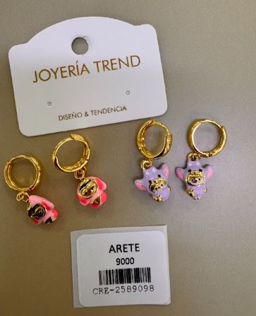 Candongas con Dijes Esmaltados de Personajes